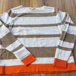 Striped Beige and Orange Liz Claiborne Sweater S